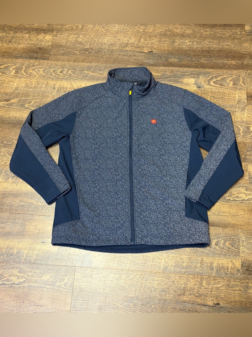 McDonald's Apparel Collection Employee Jacket Unisex Adult XL Full Zip Gray/blue